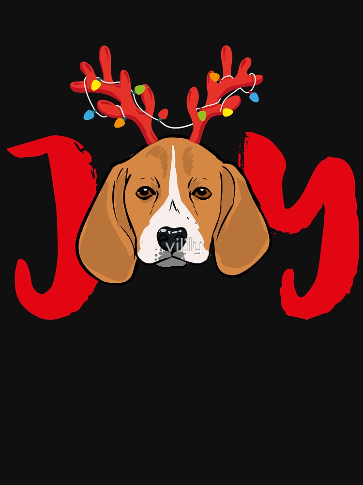 Beagle Dog Xmas Christmas Reindeer Antlers Light by vilily