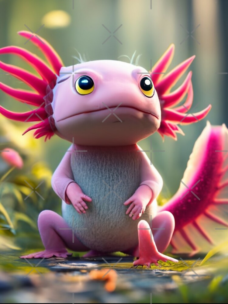 "Axolotl dinosaur": funny cyberpunk Axolotl gift. by Obinne