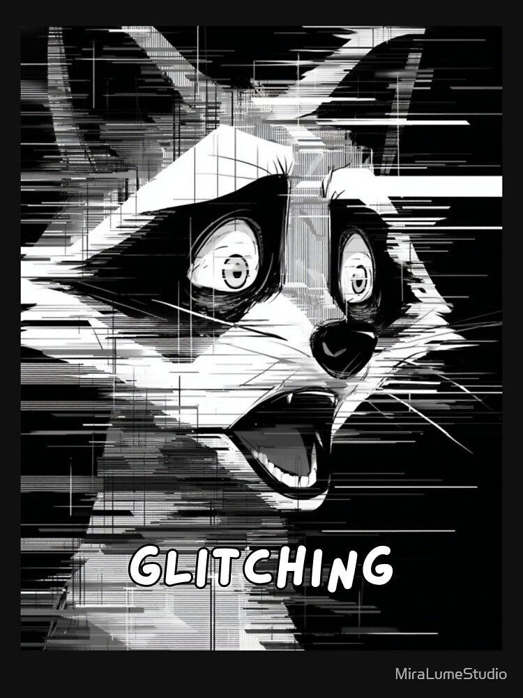 Funny Raccoon Meme Collection – Glitching Raccoon Meme System Error Chaos Internet Humor by MiraLumeStudio