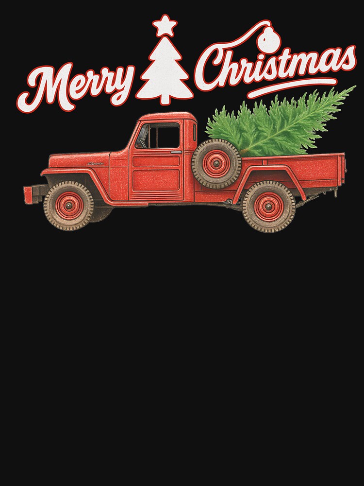 Merry Christmas Vintage Red Truck T-Shirt by RRP Design