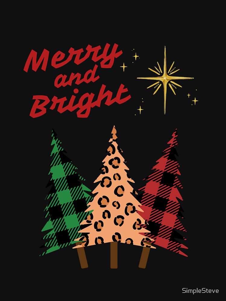 Merry and Bright Flannel and Leopard Christmas Trees by SimpleSteve