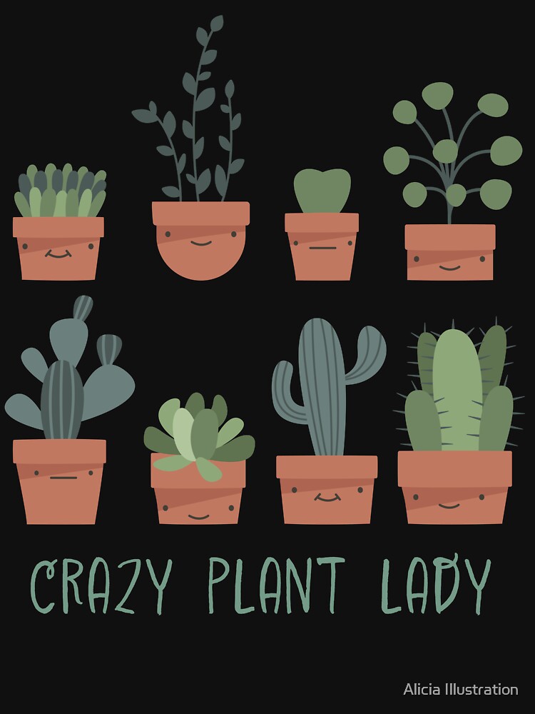 Crazy plant lady by Alicia Illustration
