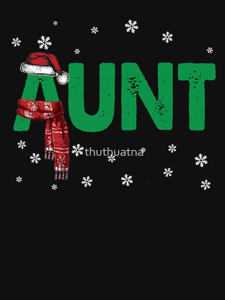 Aunt T-Shirt Christmas Santa Hat Family Matching Pajamas by thuthuatna