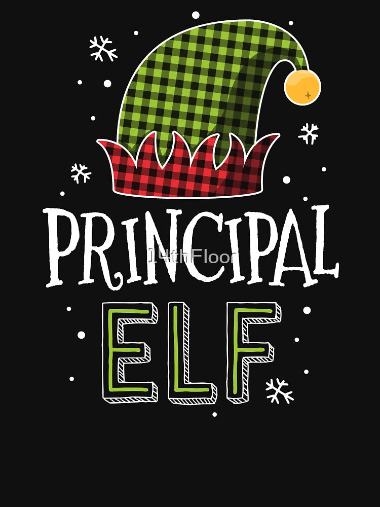 Principal Elf Plaid Teacher Matching Christmas Pajamas Gift by 14thFloor