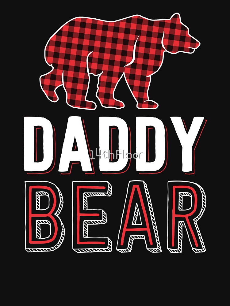 Daddy Bear Dad Red Buffalo Plaid Matching Family Christmas by 14thFloor