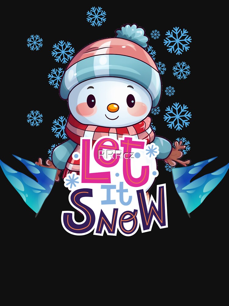 Let It Snow Christmas Snowman in Snowy Day by RRRcz
