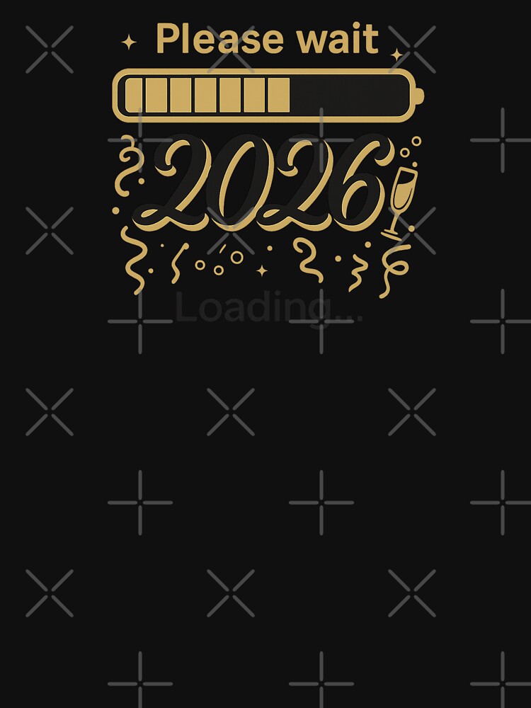 Please Wait 2026 Loading – Gold & Black New Year Countdown Design by MerryHillStudio