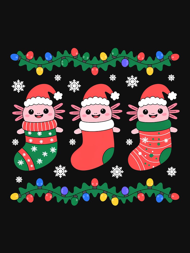 Christmas Stockings Axolotls Cute Xmas Men Women Kids Girls by TyraYoung