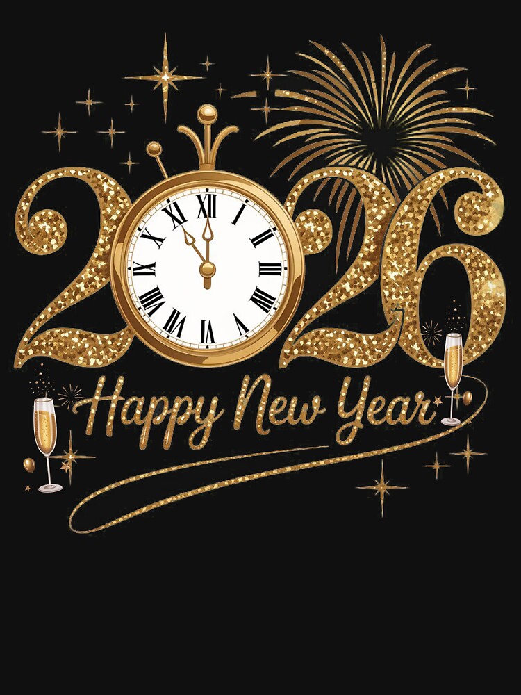 New Year 2026 Fireworks Clock Happy New Year 2026 by Brettgison