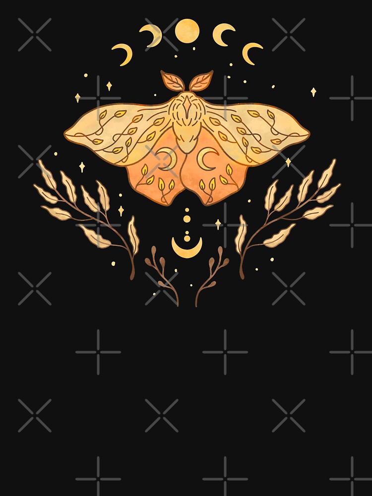 Moon and Moth by ethnicdrawing
