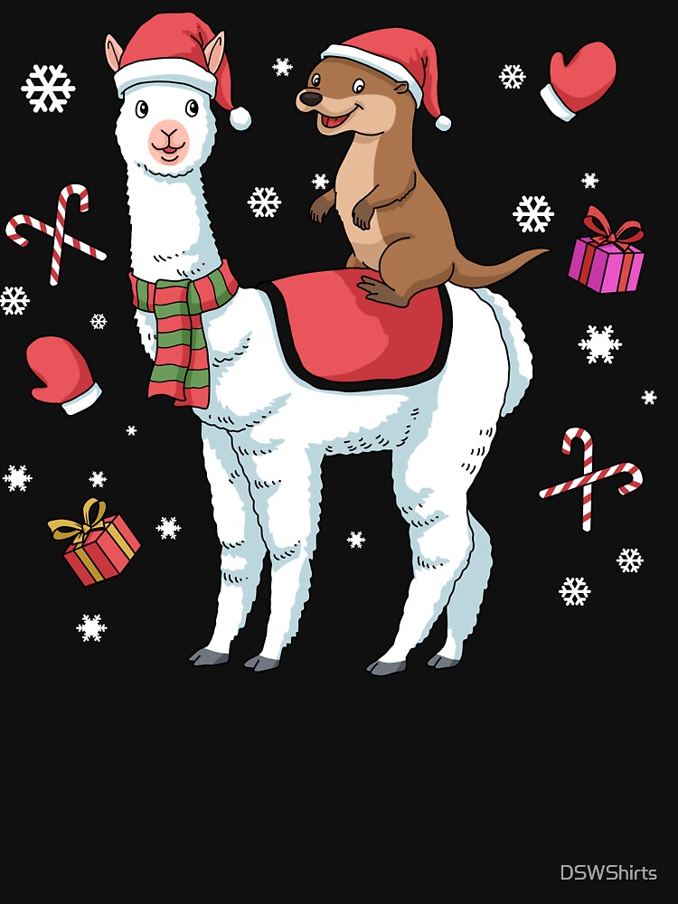 Christmas Otter Gift Kids Alpaka Gift Women Cute Llama by DSWShirts