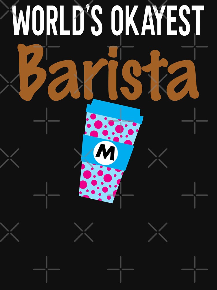 World's Okayest Barista Monogram M by ZiesMerch