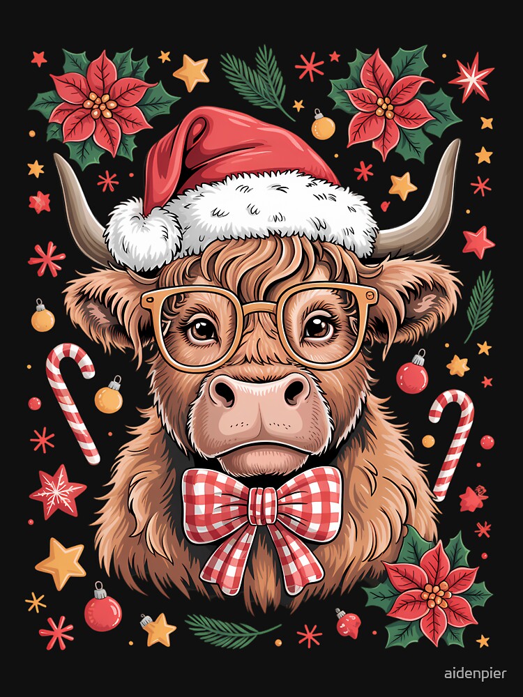 Western Cow Lovers Coquette Bow Merry Christmas by aidenpier