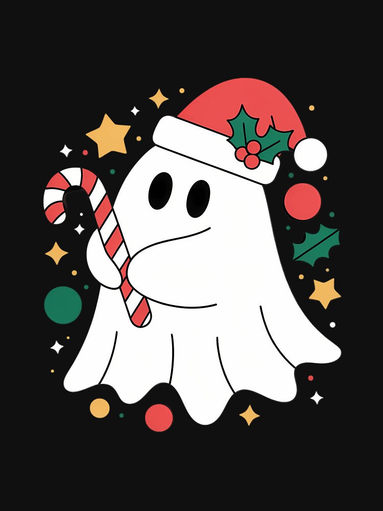 Cute Ghost Lights Tree Cake Merry Christmas Funny Xmas by DeadlockCrew