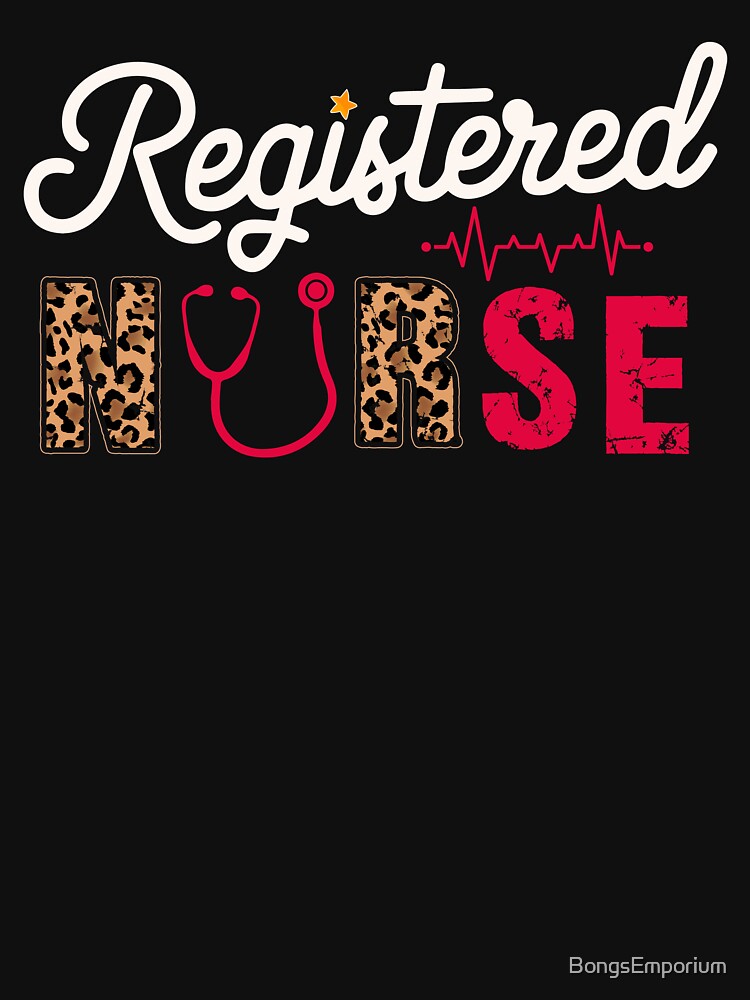 RN Nurse Leopard Print Registered Nurse Proud Nursing Squad by BongsEmporium