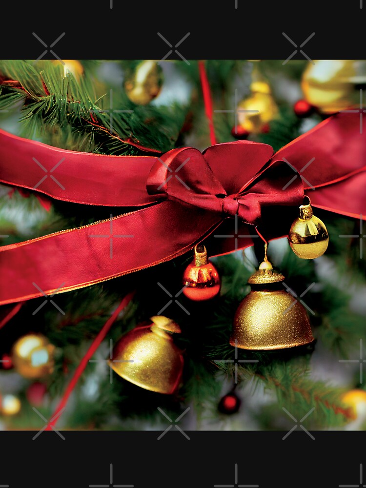 a close up of a christmas tree with bells by DesignAtYO