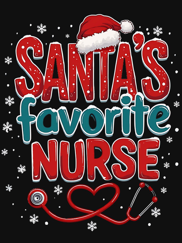 Merry Santas Christmas Nurse Retro Favorite Vintage Classic by Olincristie