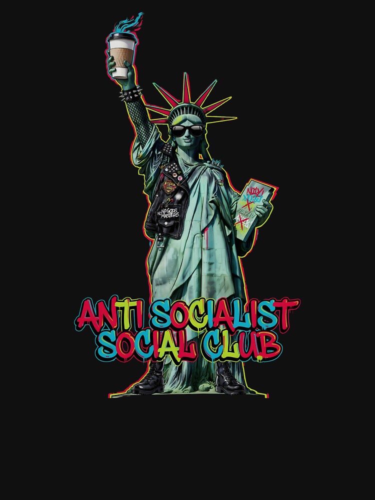 Anti Socialist Social Club Patriotic Funny Political by Redgiant87x