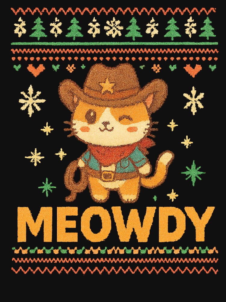 Adorable Cowboy Cat Meowdy Western Holiday Christmas Graphic by NeboulaHamra