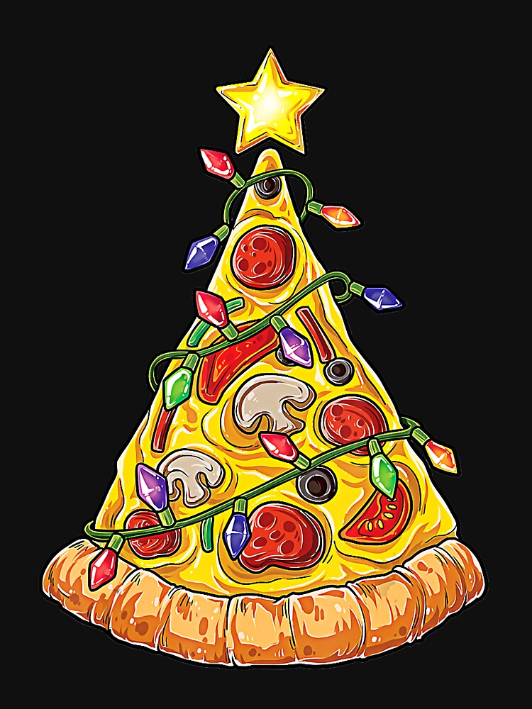 Pizza Christmas Tree Lights Xmas Men Boys Crustmas Gifts by DanMoor