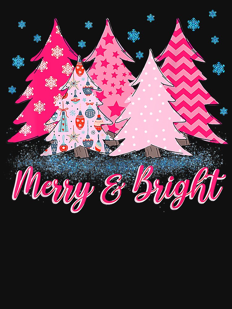 Merry and Bright Pink Christmas Tree Pink Christmas by BrandyBare