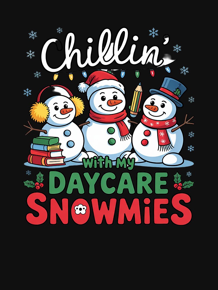 Chillin With My Snowmie Women Christmas Snowman Teacher Snow by joyouartArt