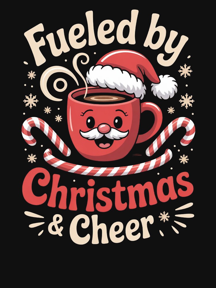 Fueled by Christmas and Cheer Cute Coffee Mug Art by DailyInkWear