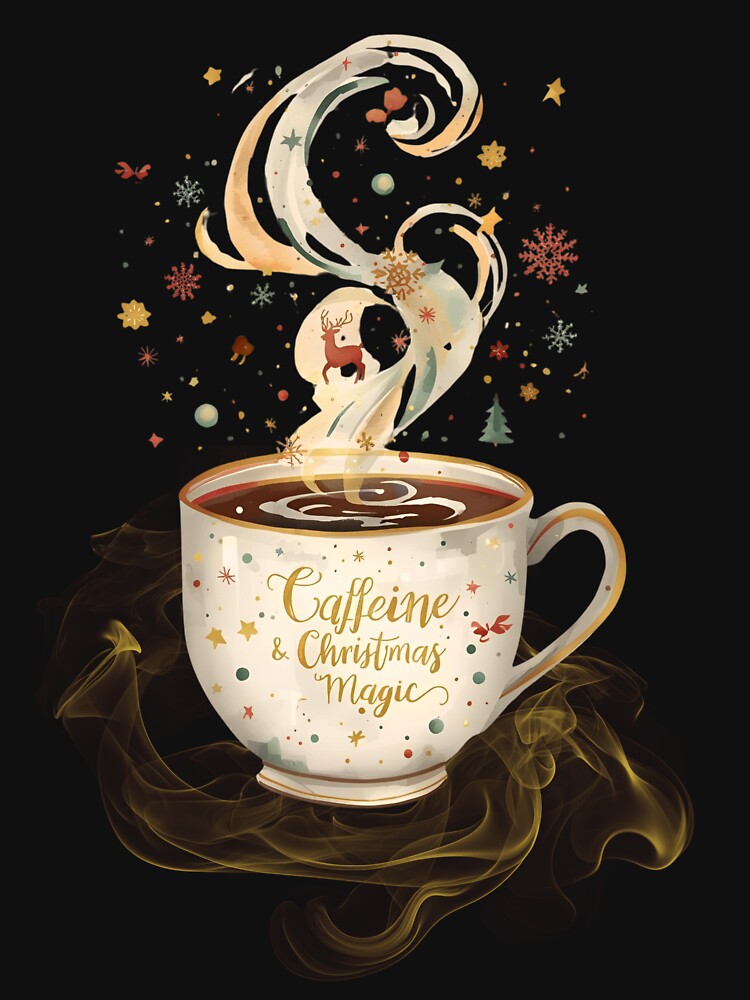 Caffeine & Christmas Magic – Cute Holiday Mug for Coffee Lovers by zboro-art