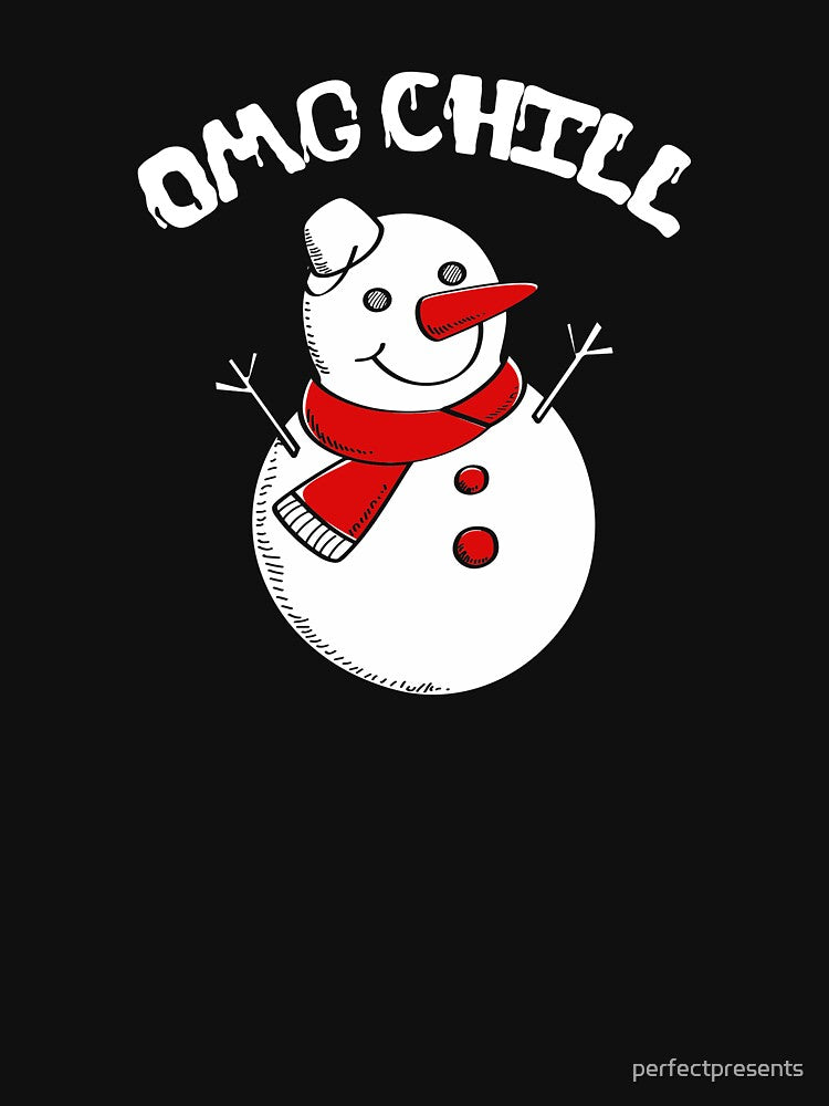 OMG Chill Awesome Christmas Snowman Funny Pun by perfectpresents