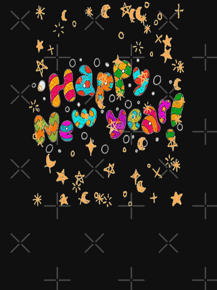 Happy New Year Colorful Abstract Lettering Design, Howdy New Year,New Years Celebration, New Years Eve Countdown by Adri Barnard