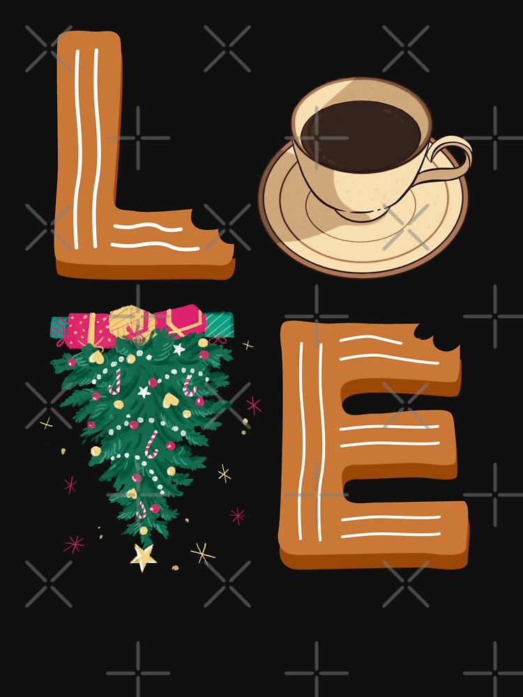 Love Christmas Coffee with Gingerbread and Tree Design by andasanc14