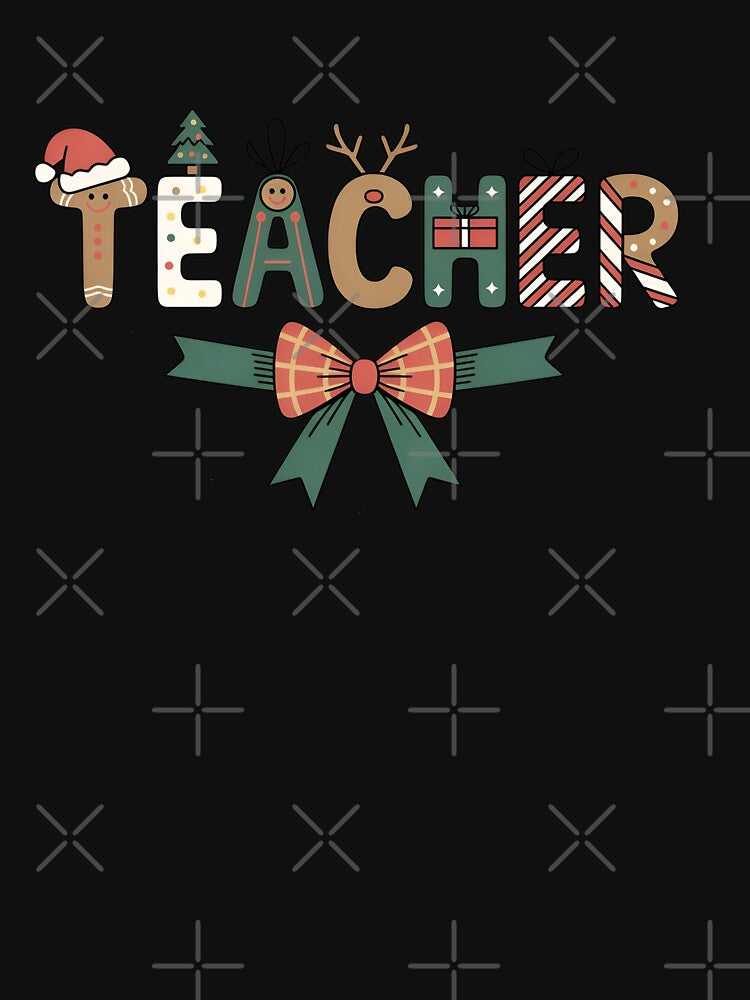 Christmas Teacher Sweatshirt, Festive Holiday Teacher Gift Pullover, Cute Xmas Bow Sweater for Women, Cozy Classroom Outfit for Educators by New Art