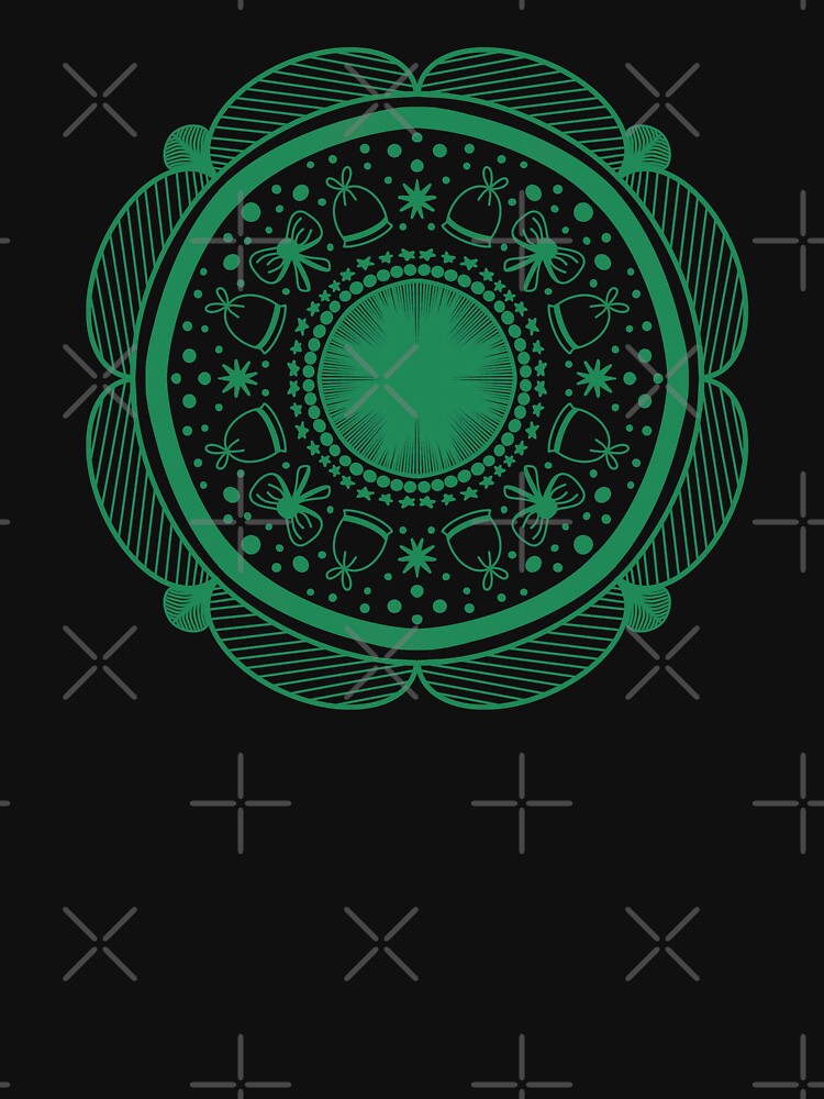 Green Holiday Abstract Mandala Design by mavagraphics