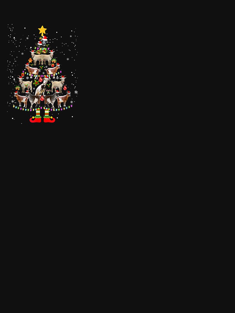Goat Christmas Pajama Shirt Xmas Goats Tree Lights Santa Hat by TGMerwin