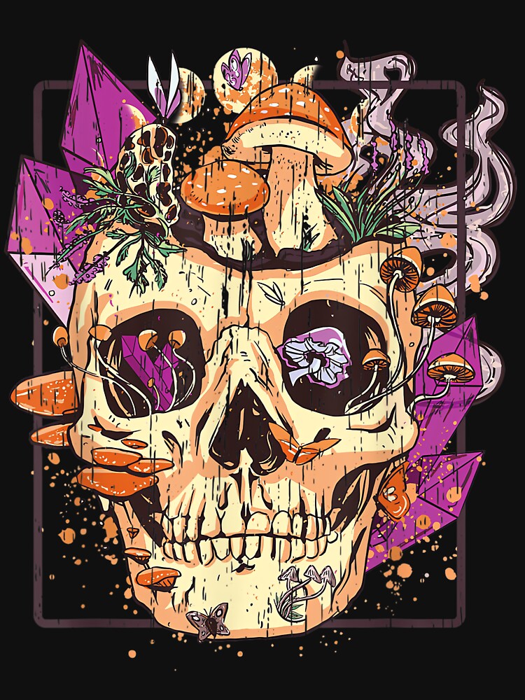 Goblincore Aesthetic. Grunge Moon Crystals Mushrooms Skull by zolatifleta6