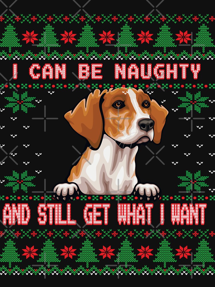 I Can Be Naugty Beagle Ugly Christmas Sweater Funny by Cuddlythopia