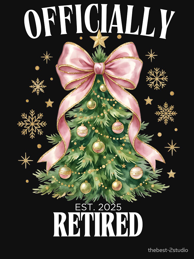 Officially Retired Est.2025 Christmas Tree Pink Bow Coquette by thebest-2studio