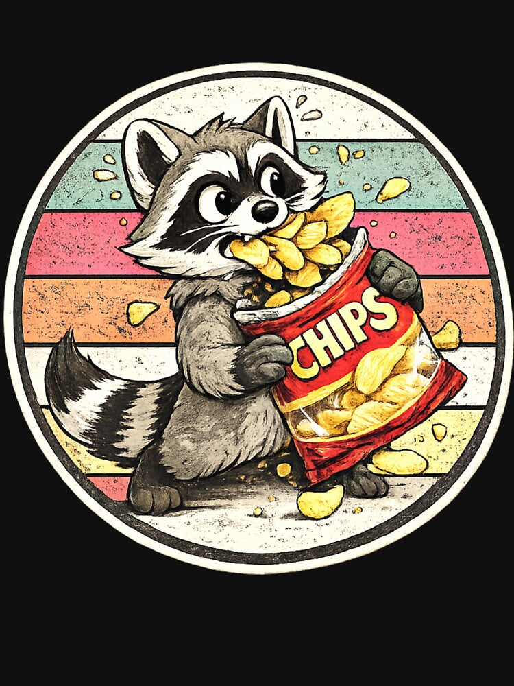 Cute Snack Lover Raccoon by StyleBloomes
