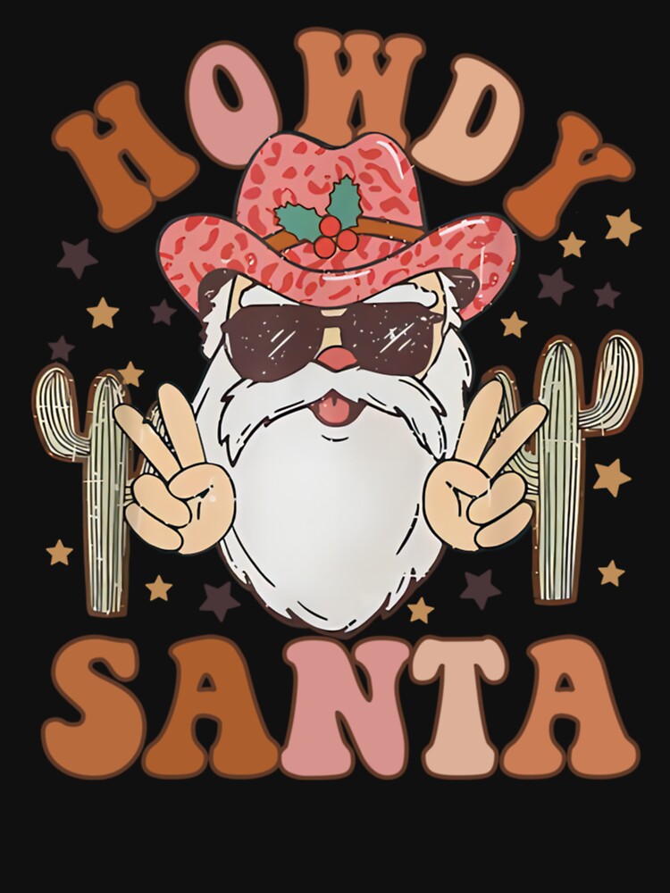 Christmas Cowboy Howdy Santa Western Classic Cowgirl Retro by hatwarhamteri