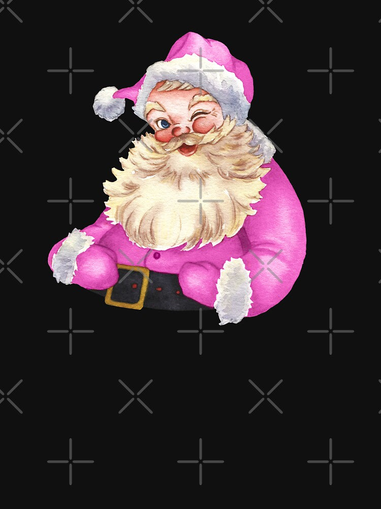 Cute Pink Santa Claus Christmas Holiday Wishes by eviesfashion