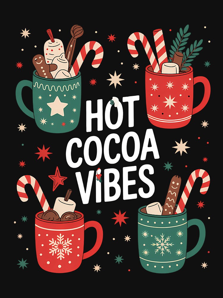 Hot Cocoa Vibes Cute Hot Chocolate Christmas by LunaCrazeArt