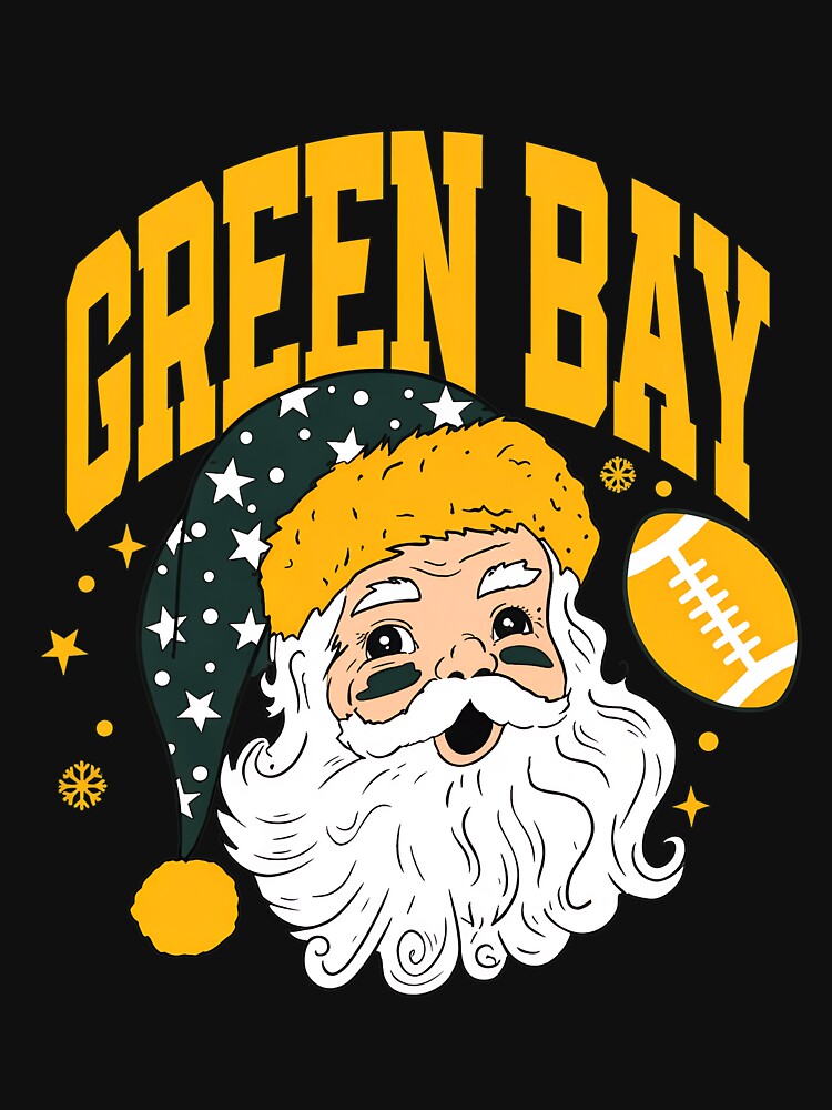 Green Bay Santa Football Christmas Fan Graphic by AndrewRay86711