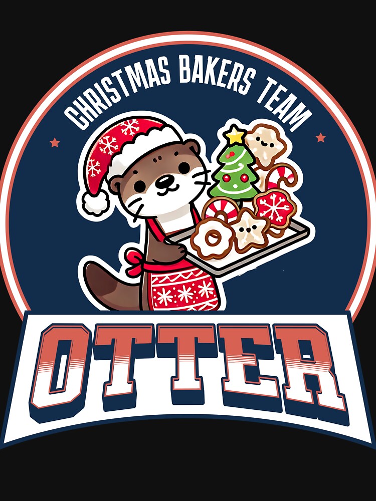Christmas Otter Bakers Holiday Art by peach-lab01