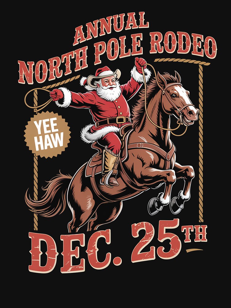 Annual North Pole Rodeo Santa Western Cowboy Christmas by NewIdeasSArt