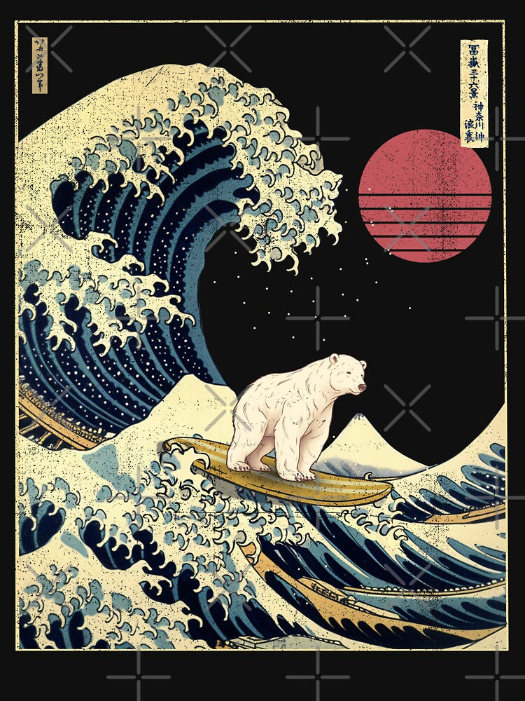 Polar Bear Kanagawa Japanese Surfing Wave by rafaeltto