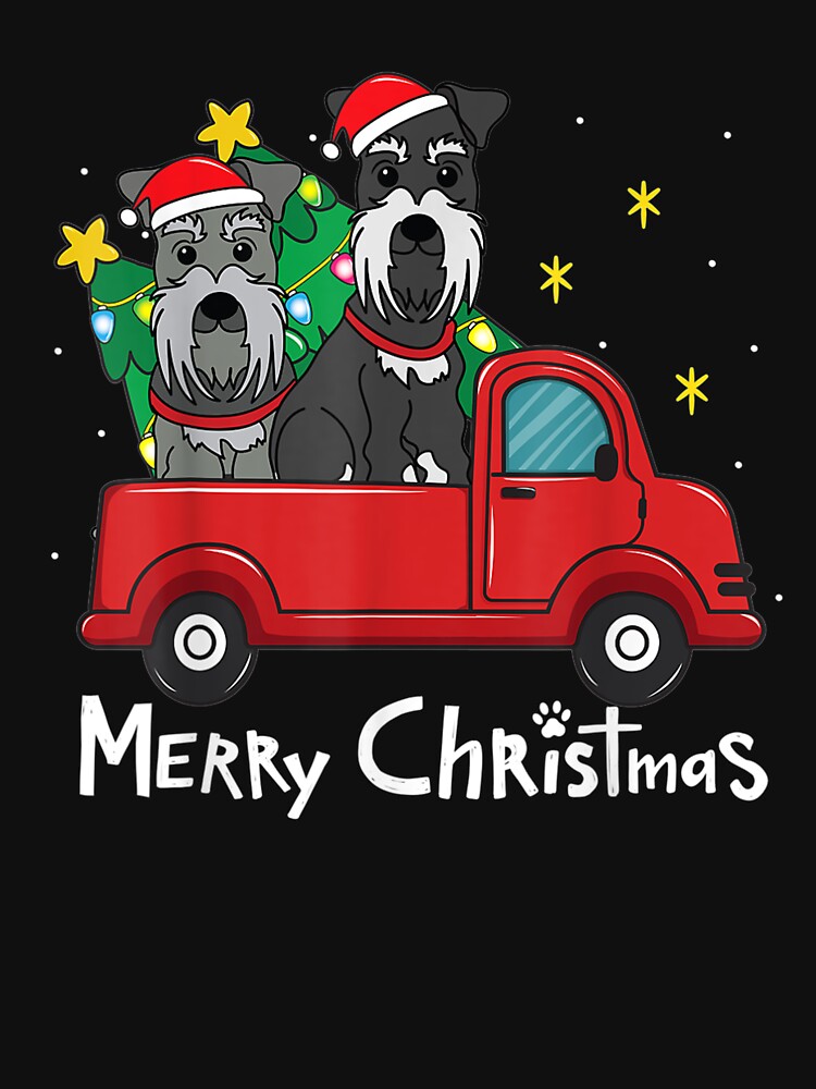 Miniature Schnauzer Christmas Truck Tree Mom Dad by lishakaren