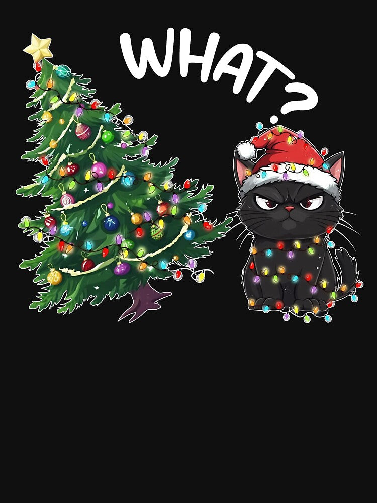 Cat Christmas Funny Cat Christmas Black Cat Christmas Light by bethanyrodgers6