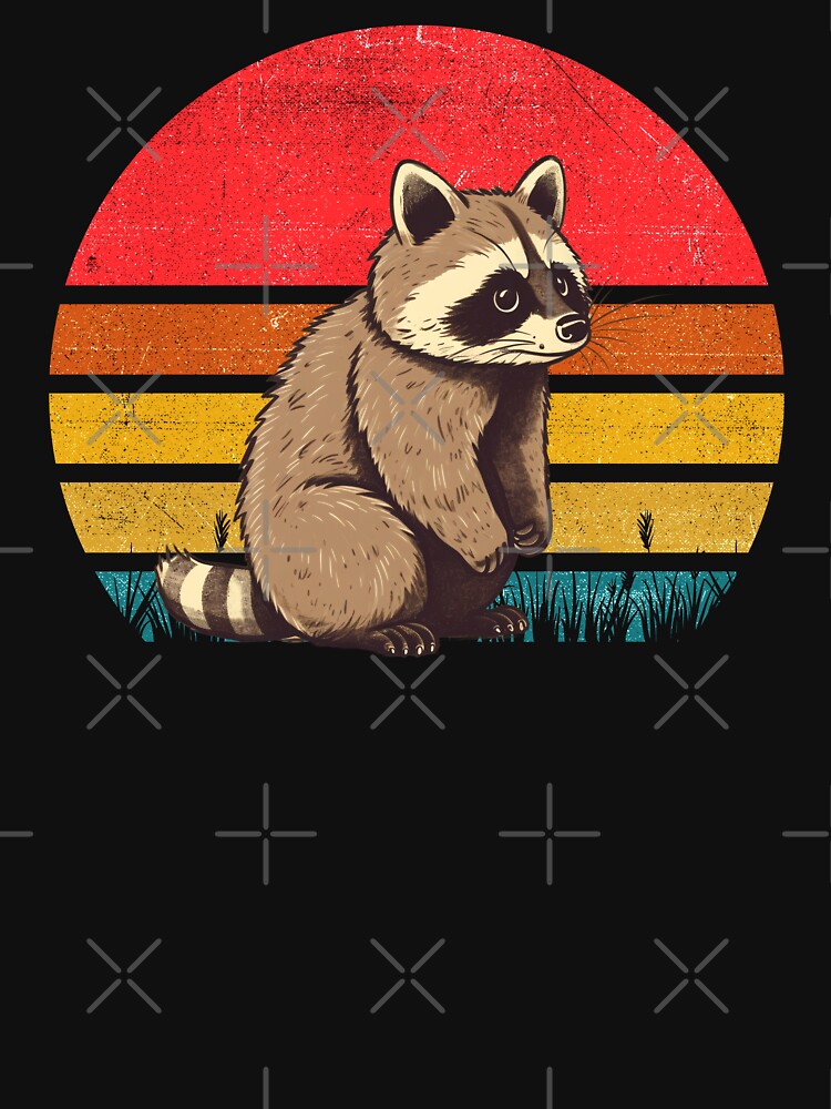 Raccoon Vintage Retro Sunset by rafaeltto