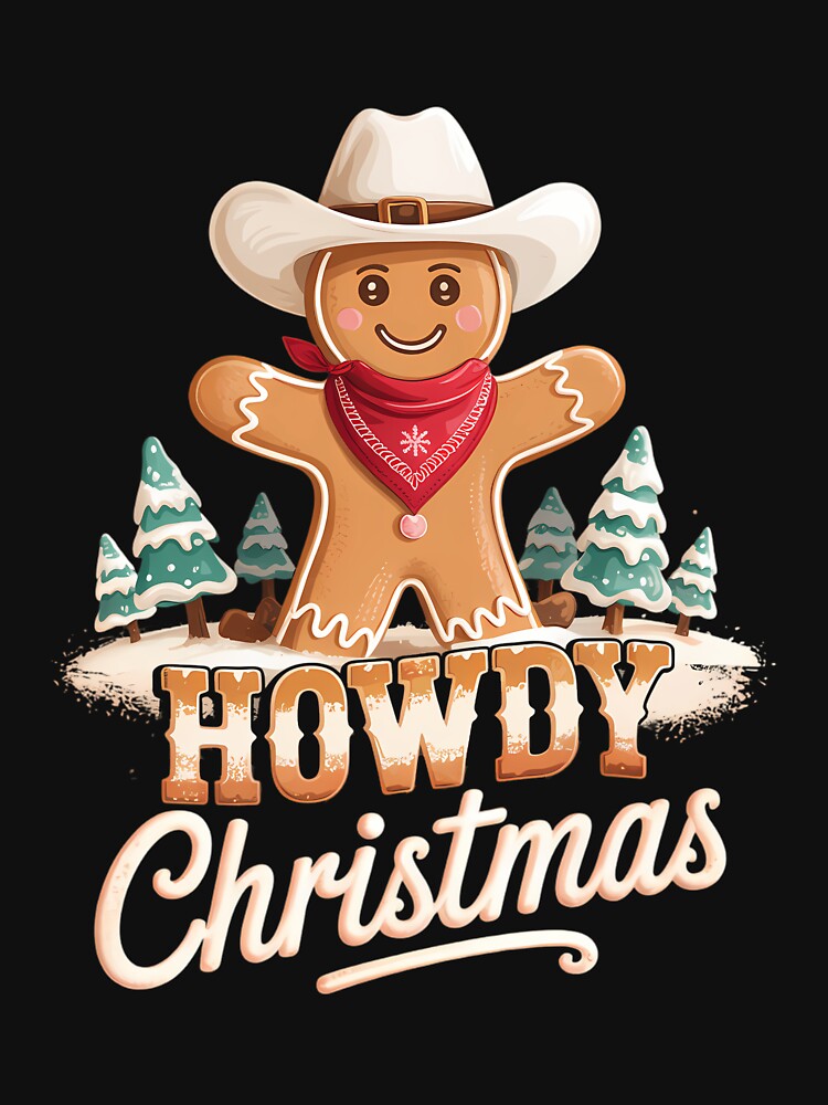 Country Christmas Cowboy Gingerbread Christmas Western by LunaCrazeArt