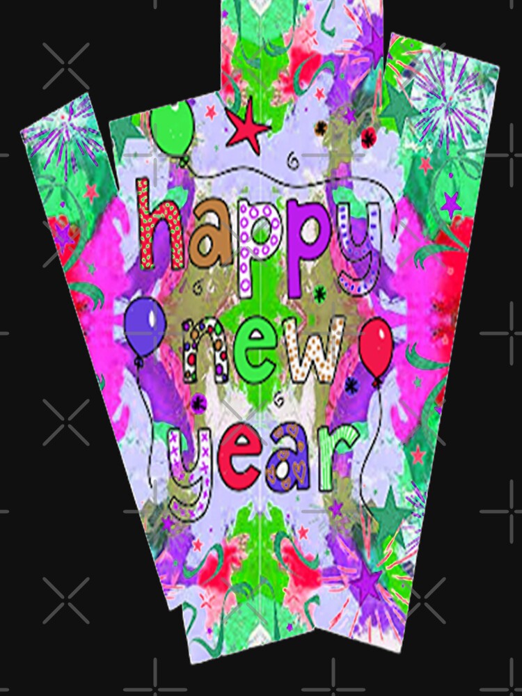 Psychedelic Abstract Happy New Year design, 4,Howdy New Year,New Years Celebration, New Years Eve Countdown by Adri Barnard